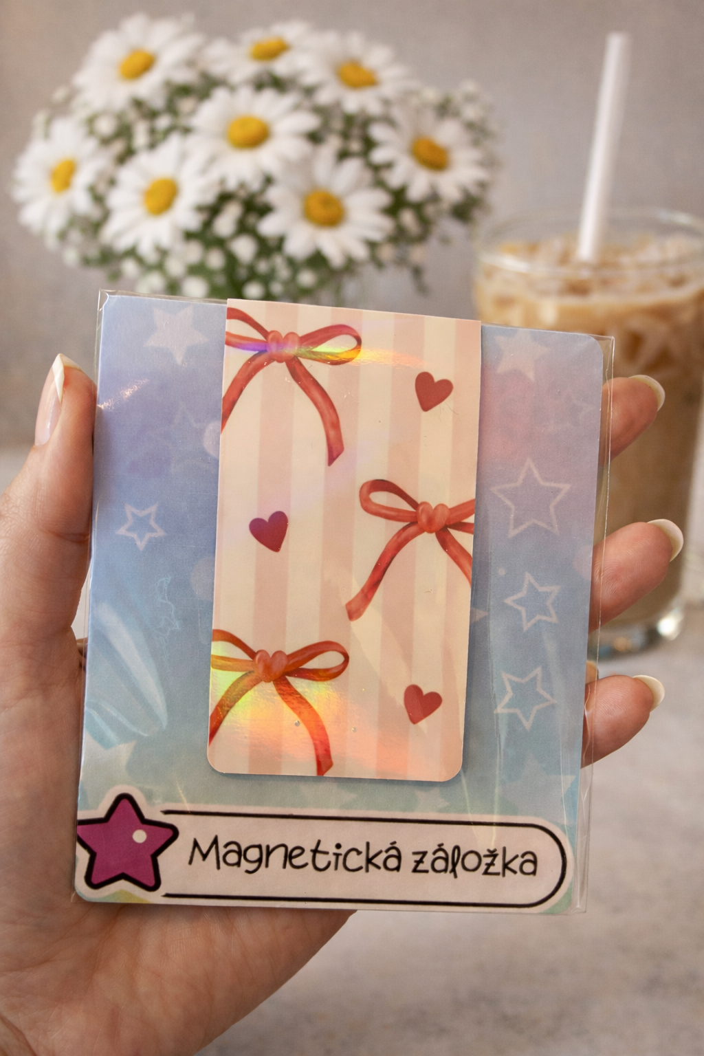Magnetická záložka - mašle červená
