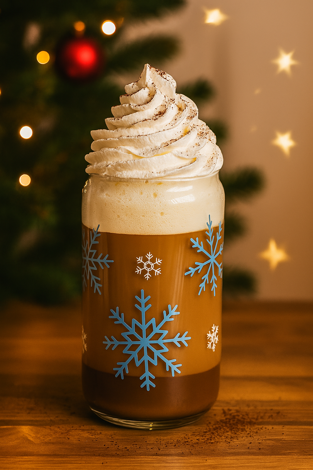 Sklenička - vločky modré