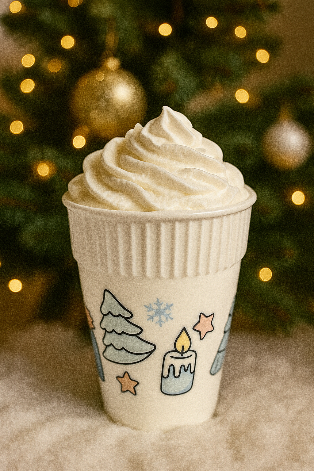 Opakovaně použitelný kelímek - vánoce bílý