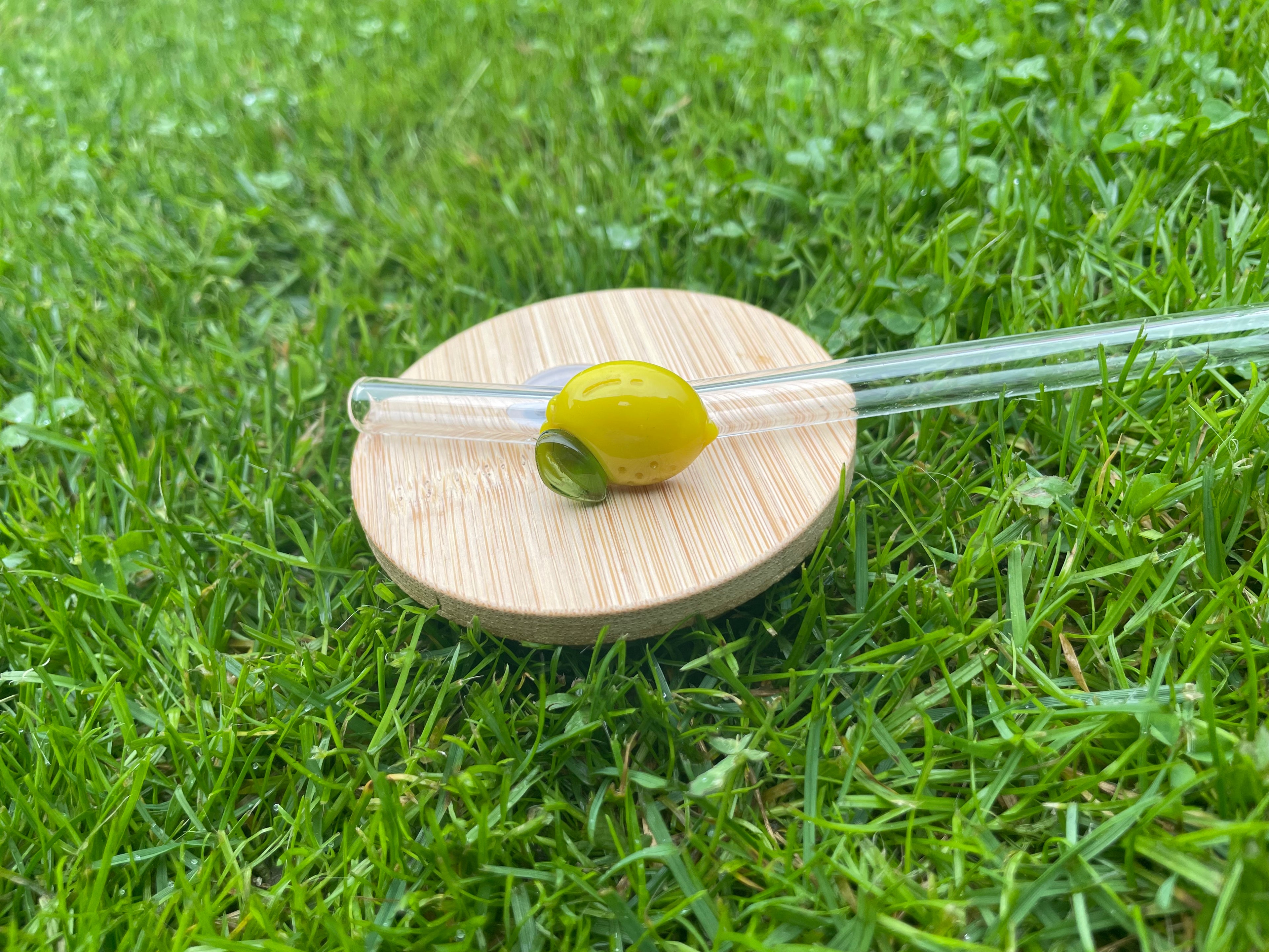 Skleněné brčko - citrón