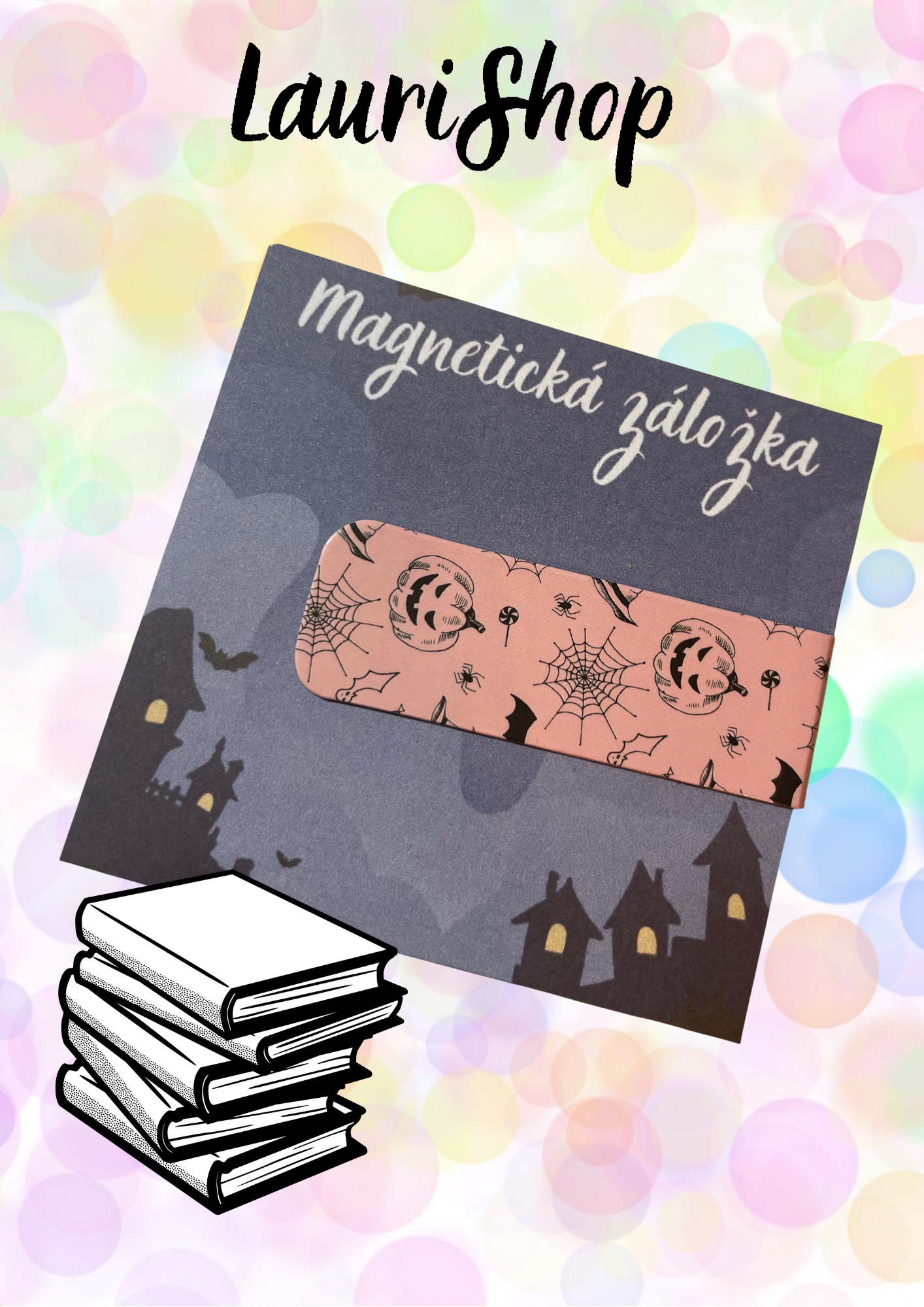 Magnetická záložka - Halloween růžová