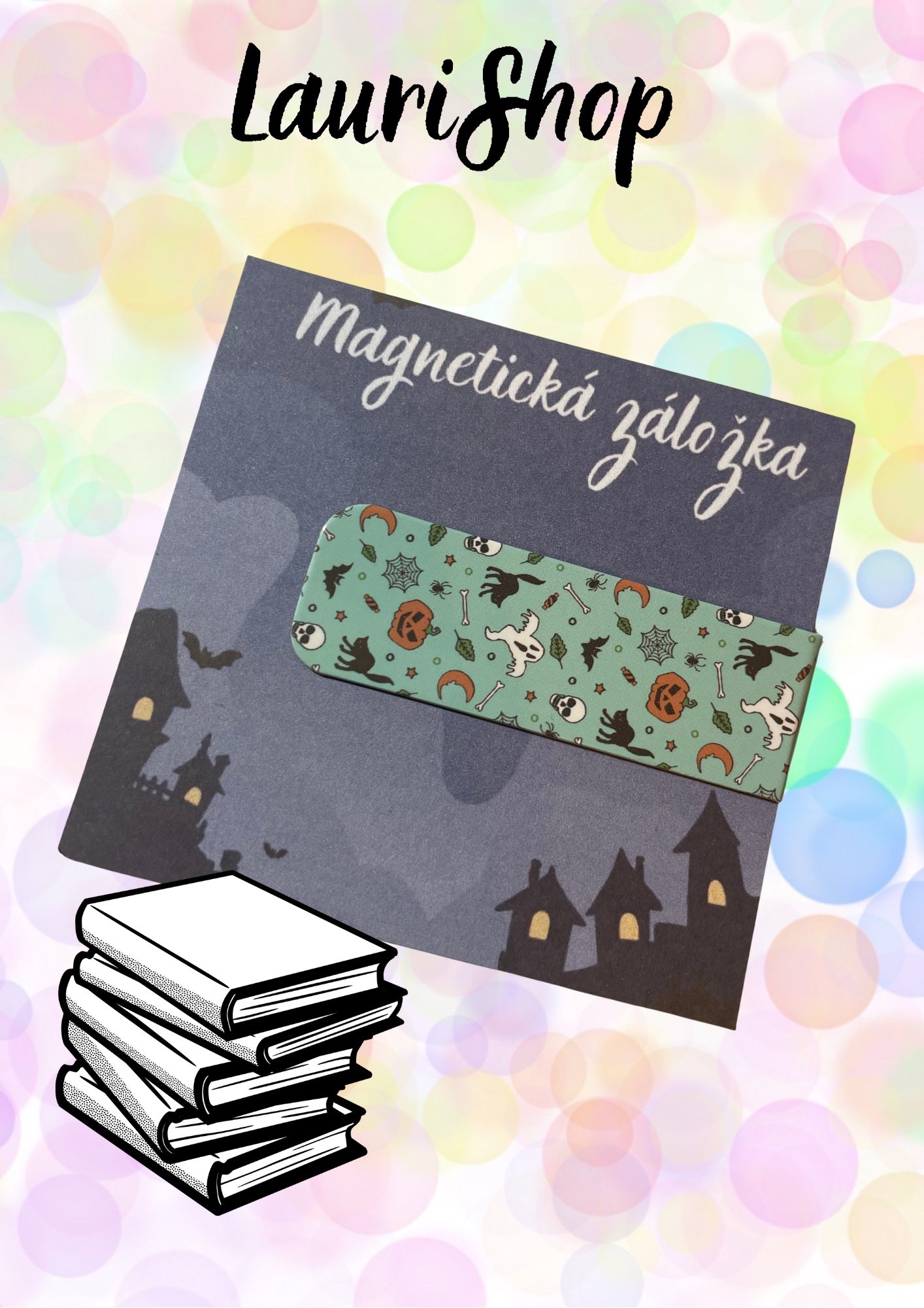 Magnetická záložka - Halloween zelená