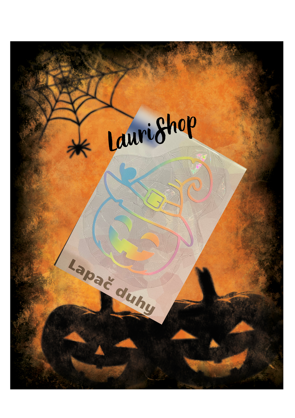 Lapač duhy - dýně s obličejem barevná