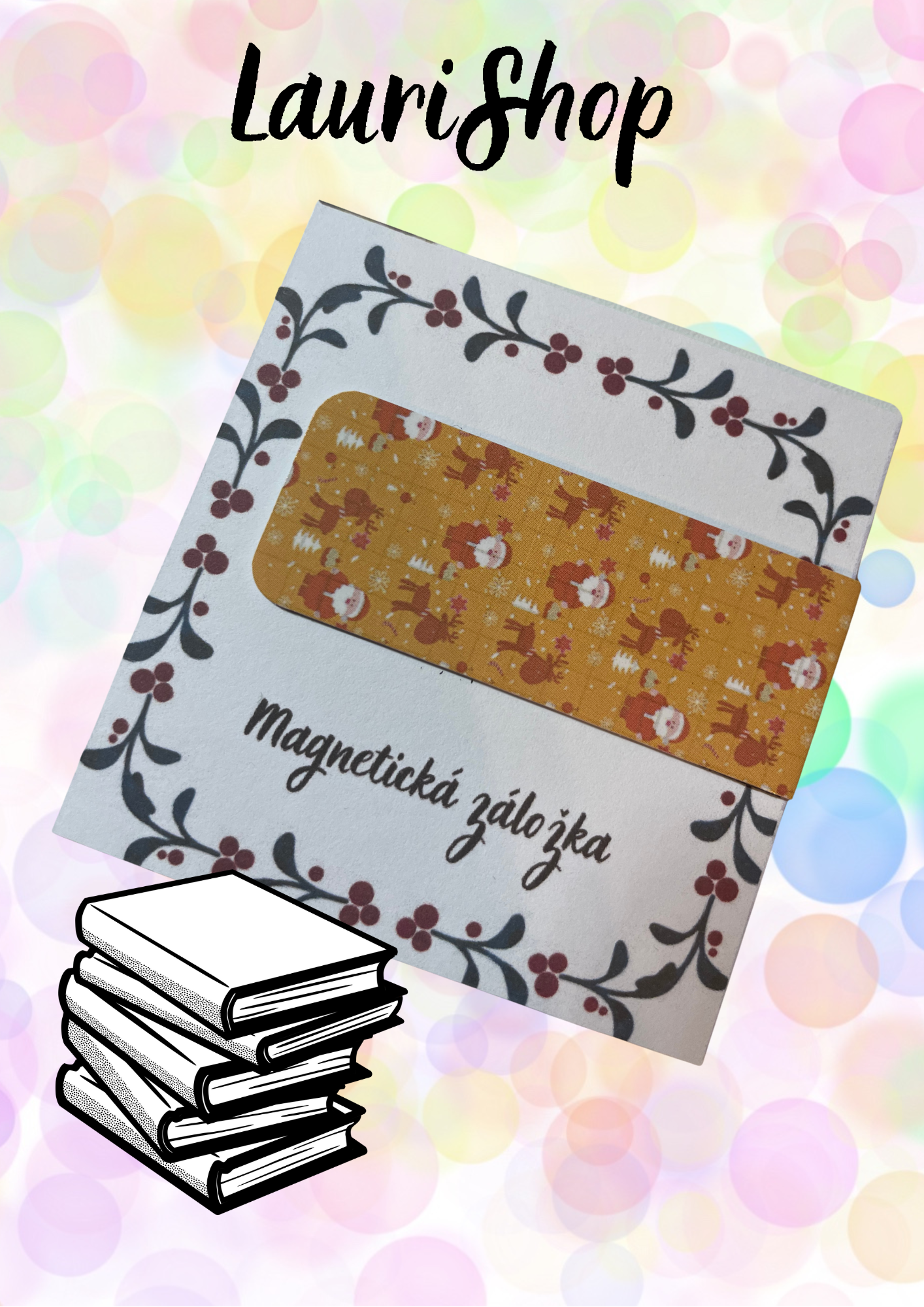 Magnetická záložka - Vánoce oranžové