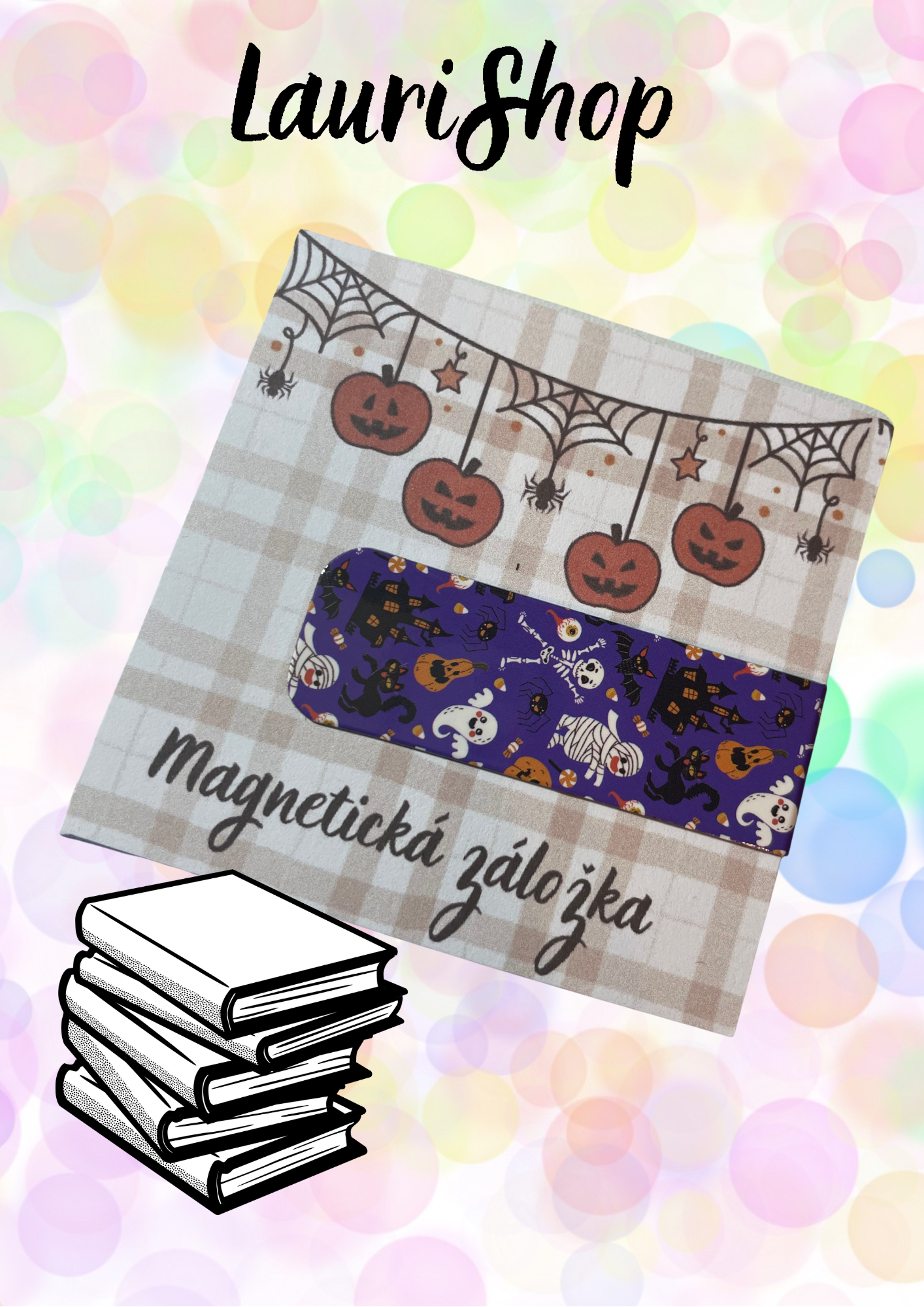 Magnetická záložka - Halloween fialová