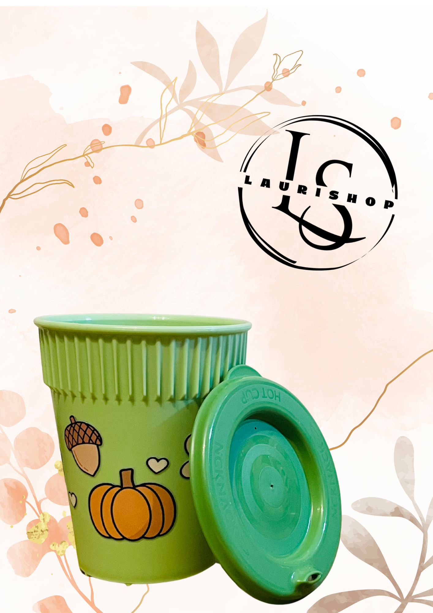 Opakovaně použitelný kelímek - Podzim zelený dýně