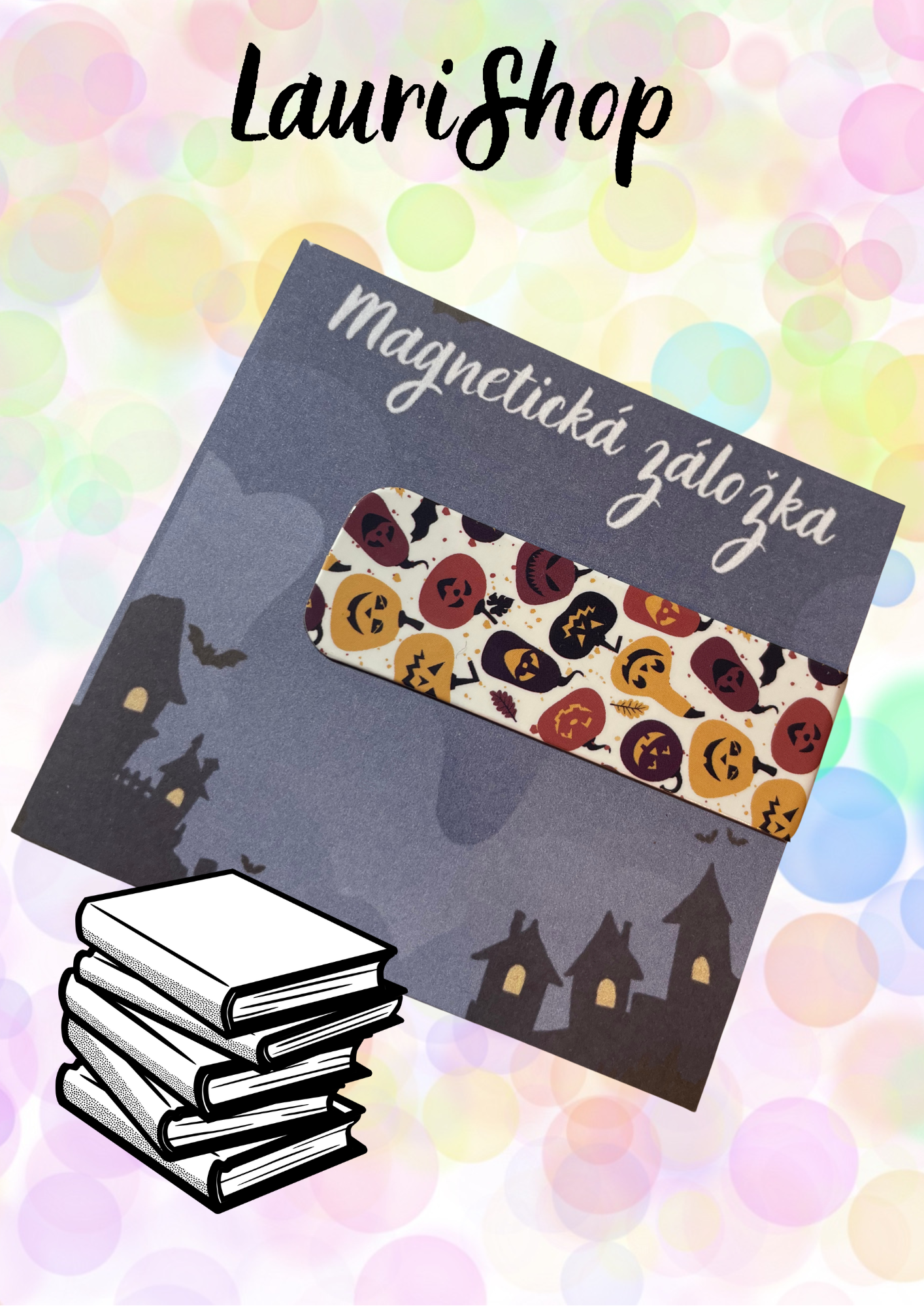 Magnetická záložka - Halloween bílá
