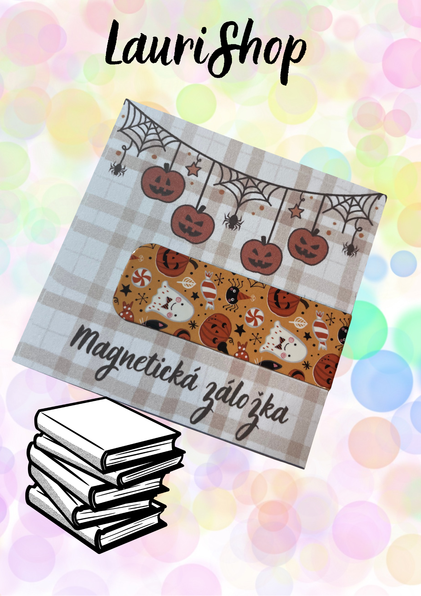 Magnetická záložka - Halloween oranžová