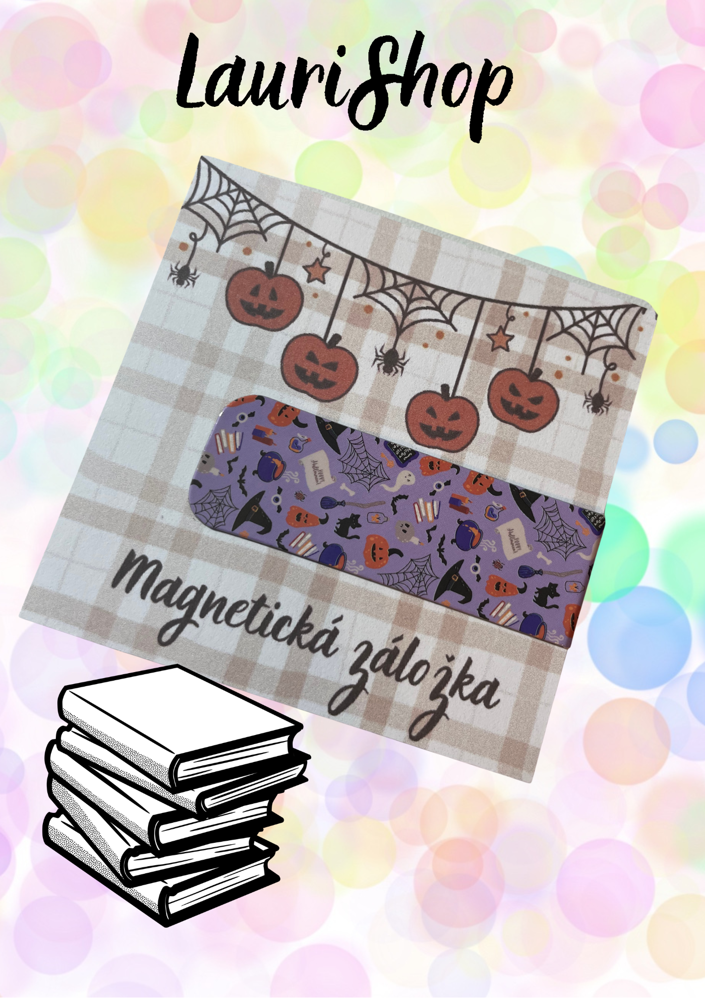 Magnetická záložka - Halloween světle fialová